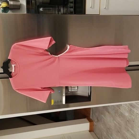 💕SEE BY CHLOE💕 Cut-Out Dress ~ Dazzling Pink Small Midi Length Crepe - Picture 12 of 16